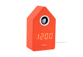 Karlsson - Wekker Cuckoo LED - Brilliant orange