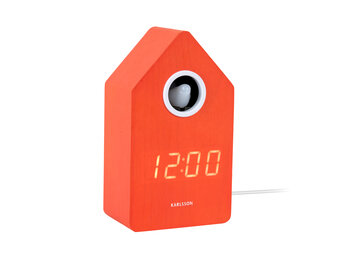 Karlsson - Wekker Cuckoo LED - Brilliant orange