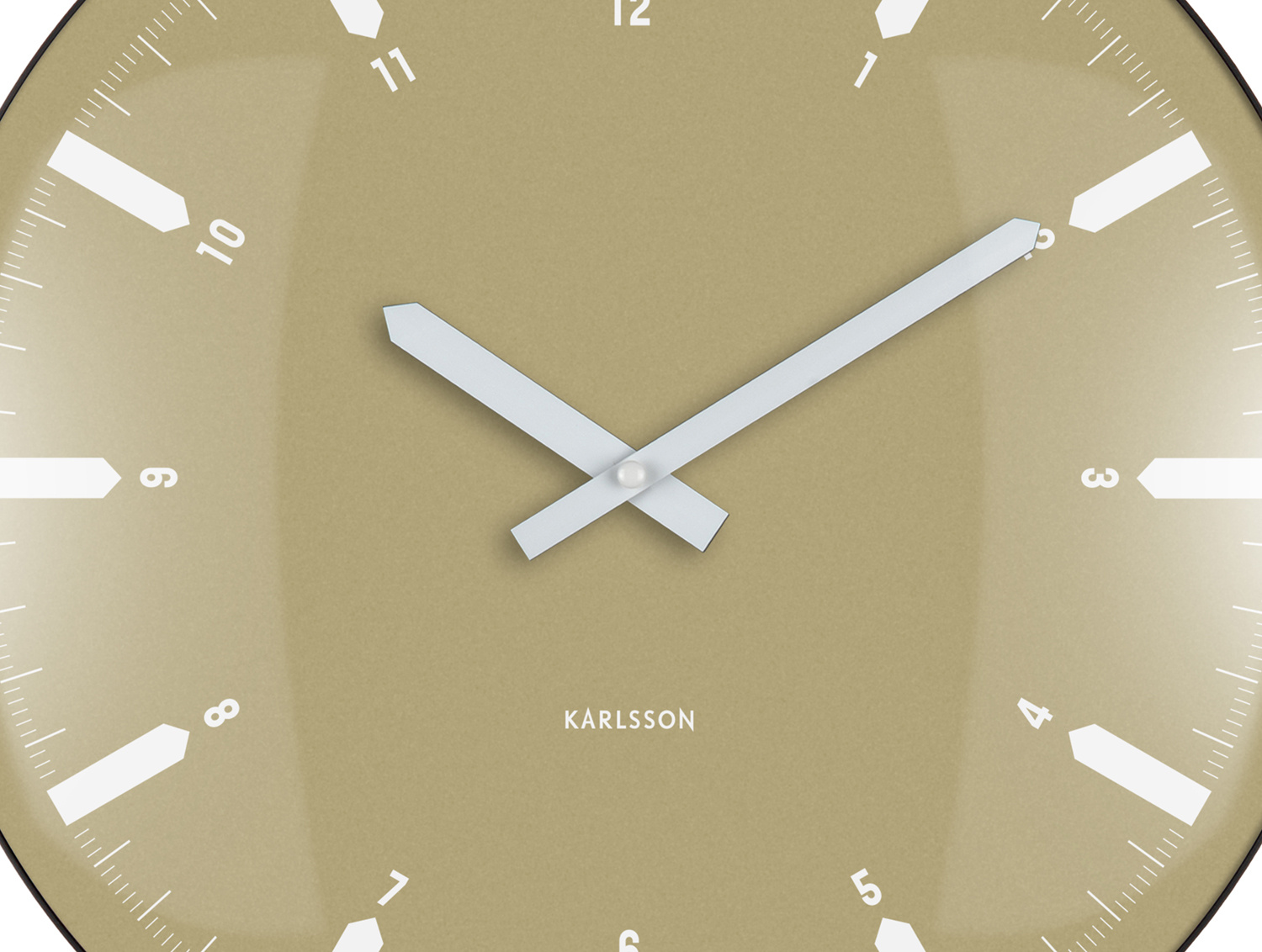 Karlsson - Wandklok Realista Dome - Olijfgroen- Ø35cm