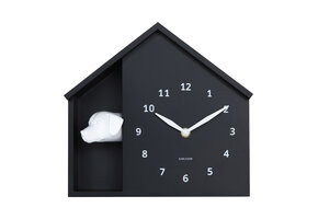 Karlsson - Wandklok Peeking Doggy - Zwart- Ø24,9cm