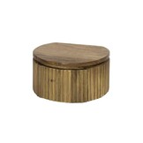 Hoyz Collection - Nachtkastje Wave Rond Zwevend 1 Lade XS - Massief Mango Zandkleur