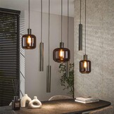 Hoyz Collection - Hanglamp Bronza Mix 4+3-lichts - Sienna Brown