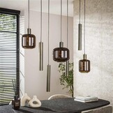 Hoyz Collection - Hanglamp Bronza Mix 4+3-lichts - Sienna Brown
