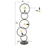 Hoyz Collection - Vloerlamp Loop 3-lichts - Artic Zwart