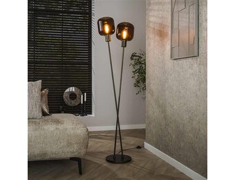 Hoyz Collection - Vloerlamp Bronza 2-lichts - Sienna Brown