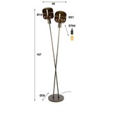 Hoyz Collection - Vloerlamp Bronza 2-lichts - Sienna Brown