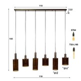 Hoyz Collection - Hanglamp Sepiora 6-lichts - Sienna Brown