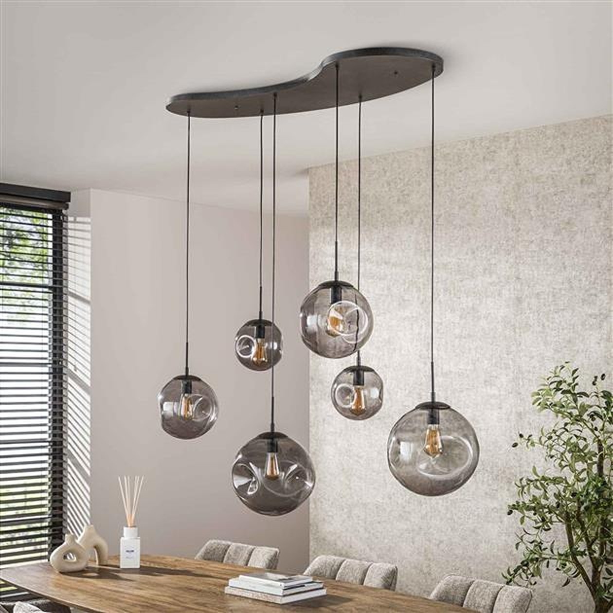 Hoyz Collection - Hanglamp Stellar Black 6-lichts - Artic Zwart
