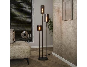 Hoyz Collection - Vloerlamp Sepiora Getrapt 3-lichts - Sienna Brown