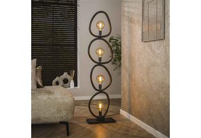 Hoyz Collection - Vloerlamp Pebble 4-lichts - Artic Zwart