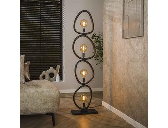 Hoyz Collection - Vloerlamp Pebble 4-lichts - Artic Zwart