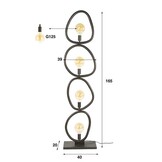 Hoyz Collection - Vloerlamp Pebble 4-lichts - Artic Zwart