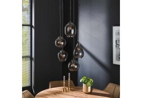 Hoyz - Hanglamp 5L Mix - Getrapt - Chromed Glas