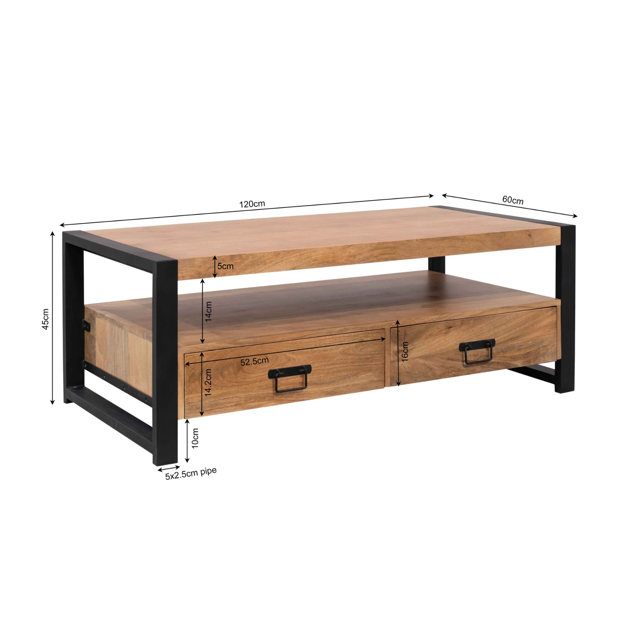 Starfurn - Salontafel Boaz - Bruin - 60x120x45 cm
