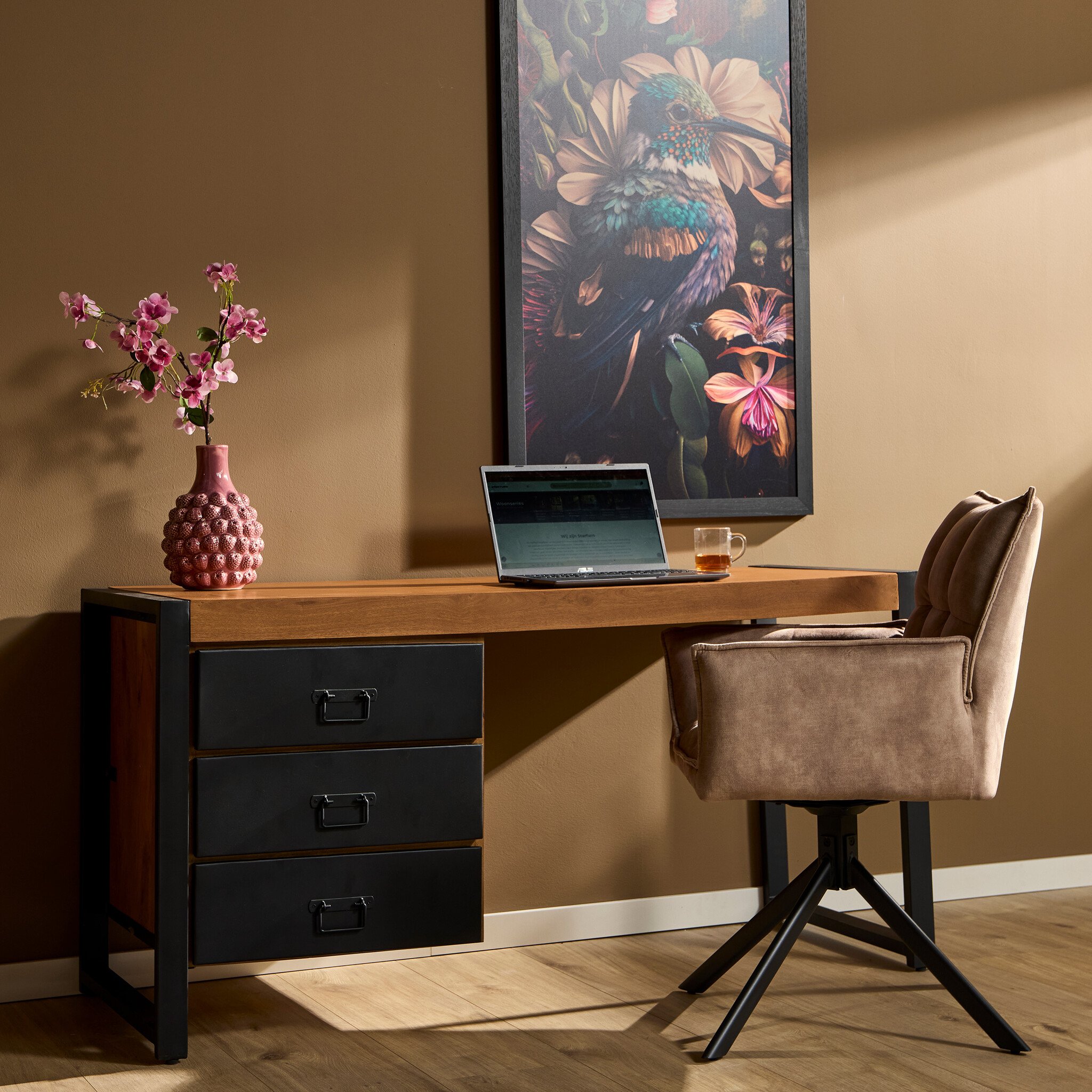 Starfurn - Bureau Boaz - Bruin - 58x145x74 cm