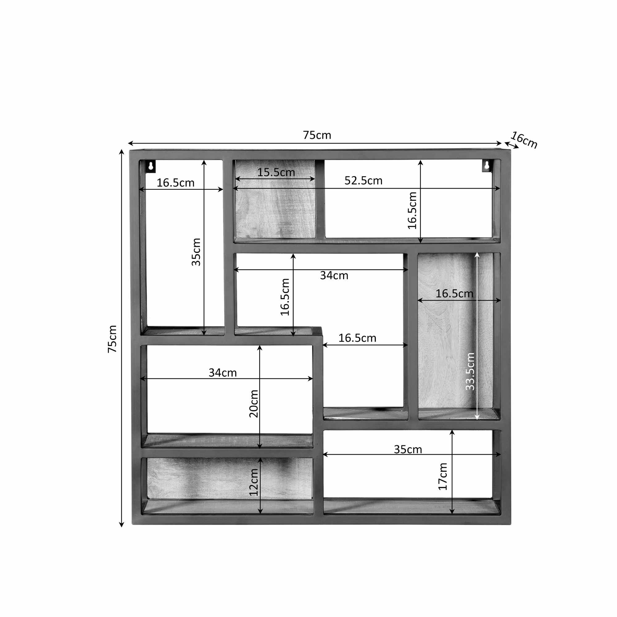 Starfurn - Wandrek Denver - Bruin - 80x80x16 cm