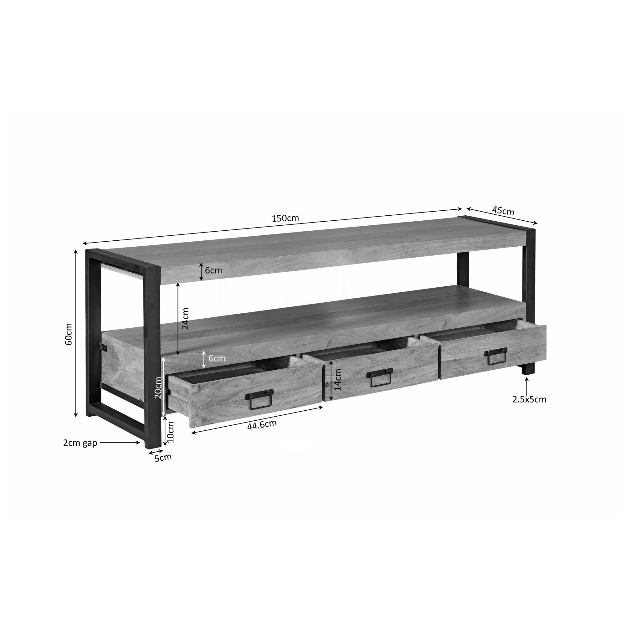 Starfurn - Tv meubel Boaz - Bruin - 45x150x60 cm