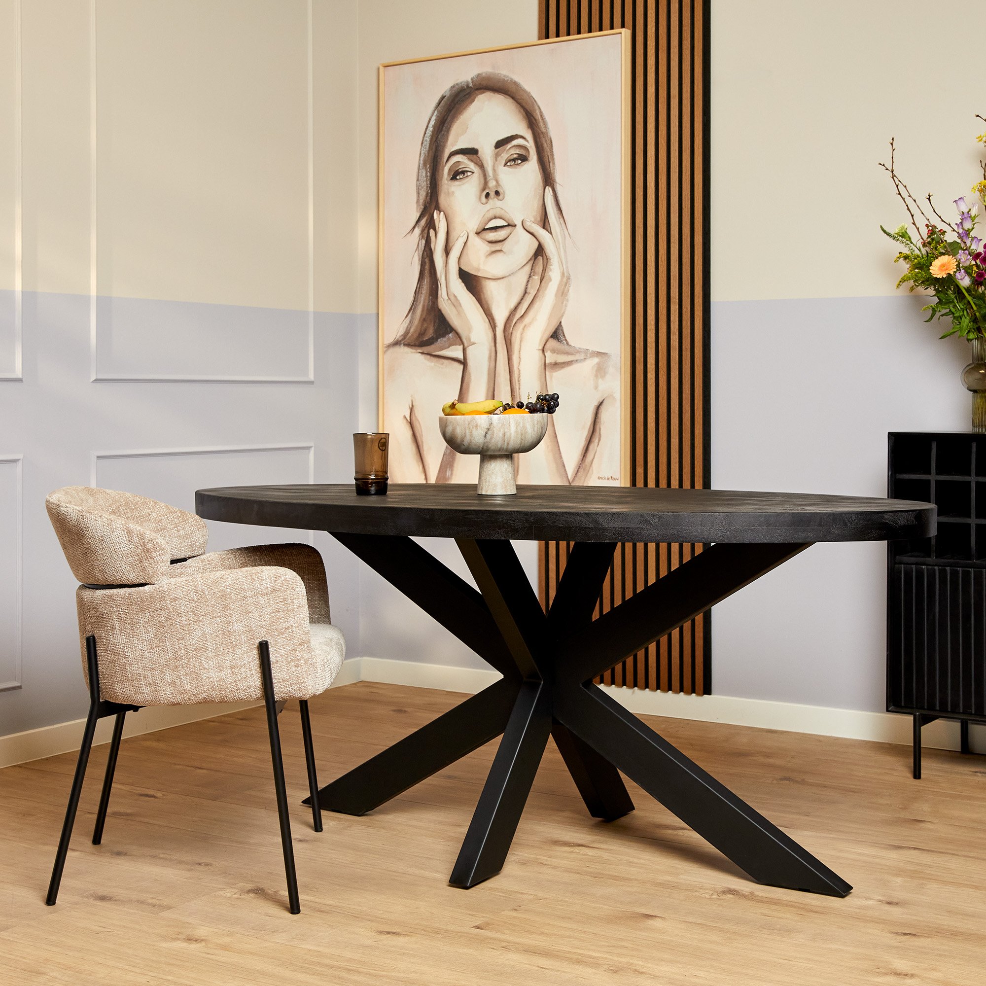 Starfurn - Eettafel Denver - Zwart - 90x160x76 cm