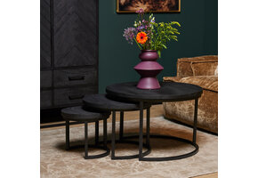 Starfurn - Salontafel Triole - Zwart - 70x70x35 cm