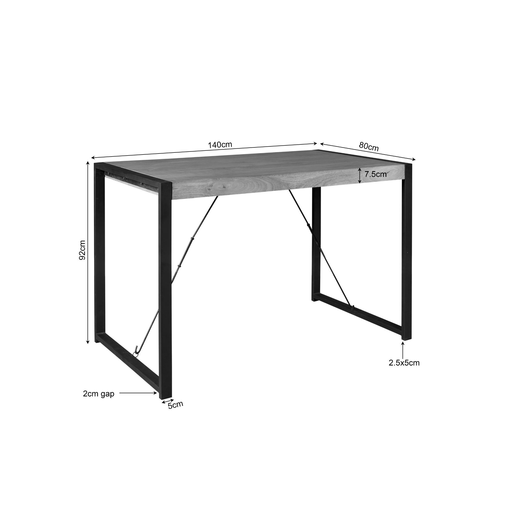 Starfurn - Bartafel Boaz - Bruin - 80x140x92 cm
