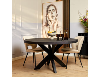 Starfurn - Eettafel Denver - Zwart - 130x130x76 cm