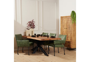 Starfurn - Boomstamtafel Boston - Bruin - 100x220x76 cm