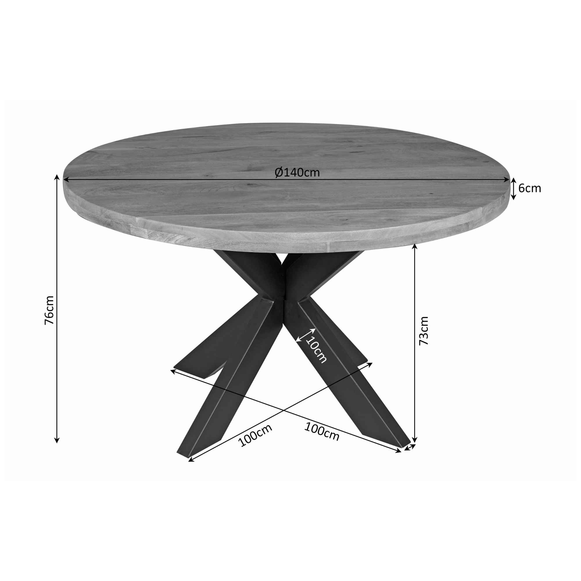 Starfurn - Eettafel Denver - Bruin - 140x140x76 cm