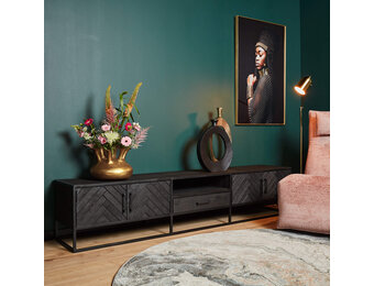 Starfurn - Tv meubel New York - Zwart - 45x240x50 cm