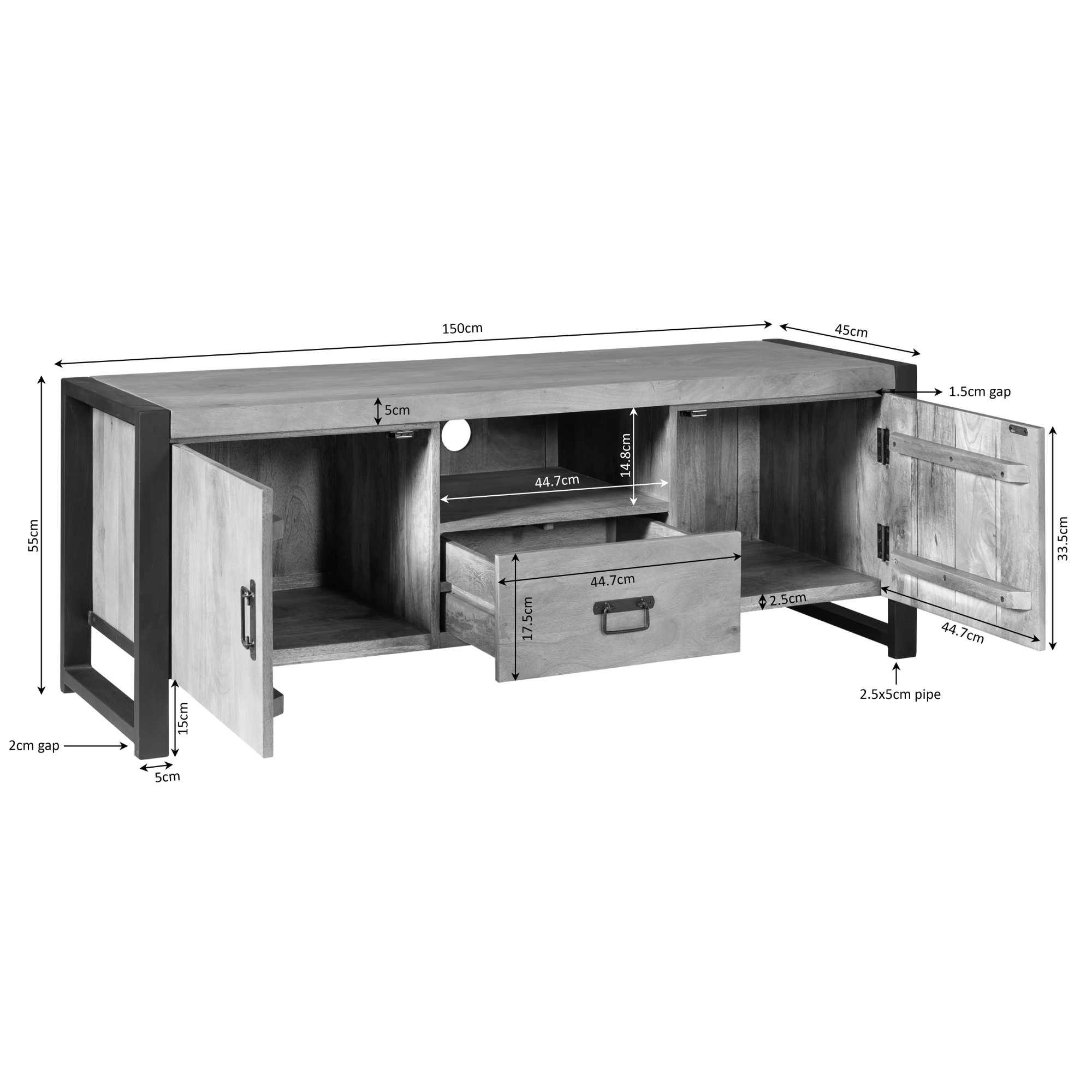 Starfurn - Tv meubel Boaz - Bruin - 45x150x55 cm