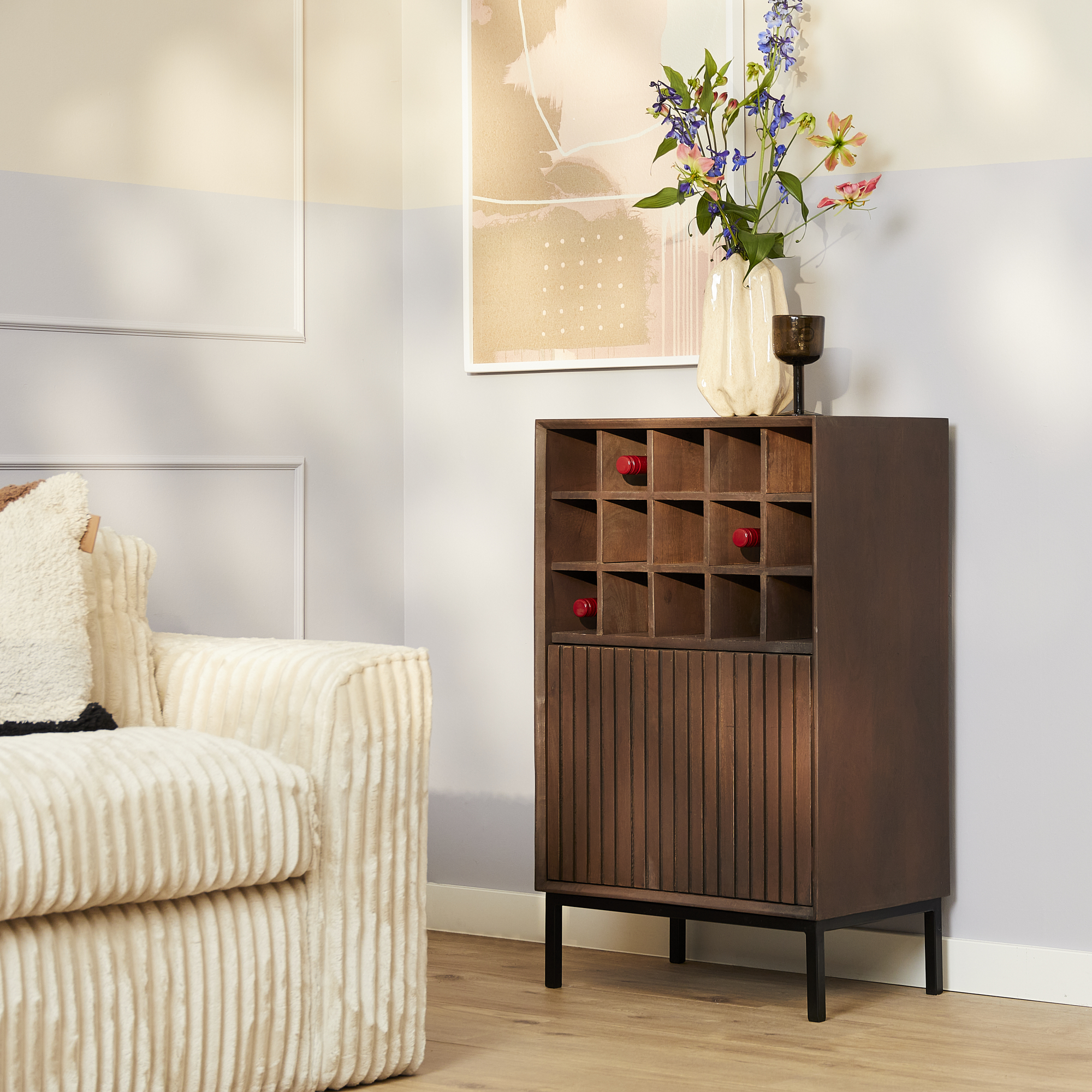 Starfurn - Wijnkast Madison - Bruin - 35x55x90 cm