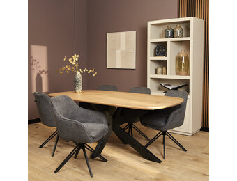 Starfurn - Eetkamerstoel Jens - Grijs - 62x60x85 cm