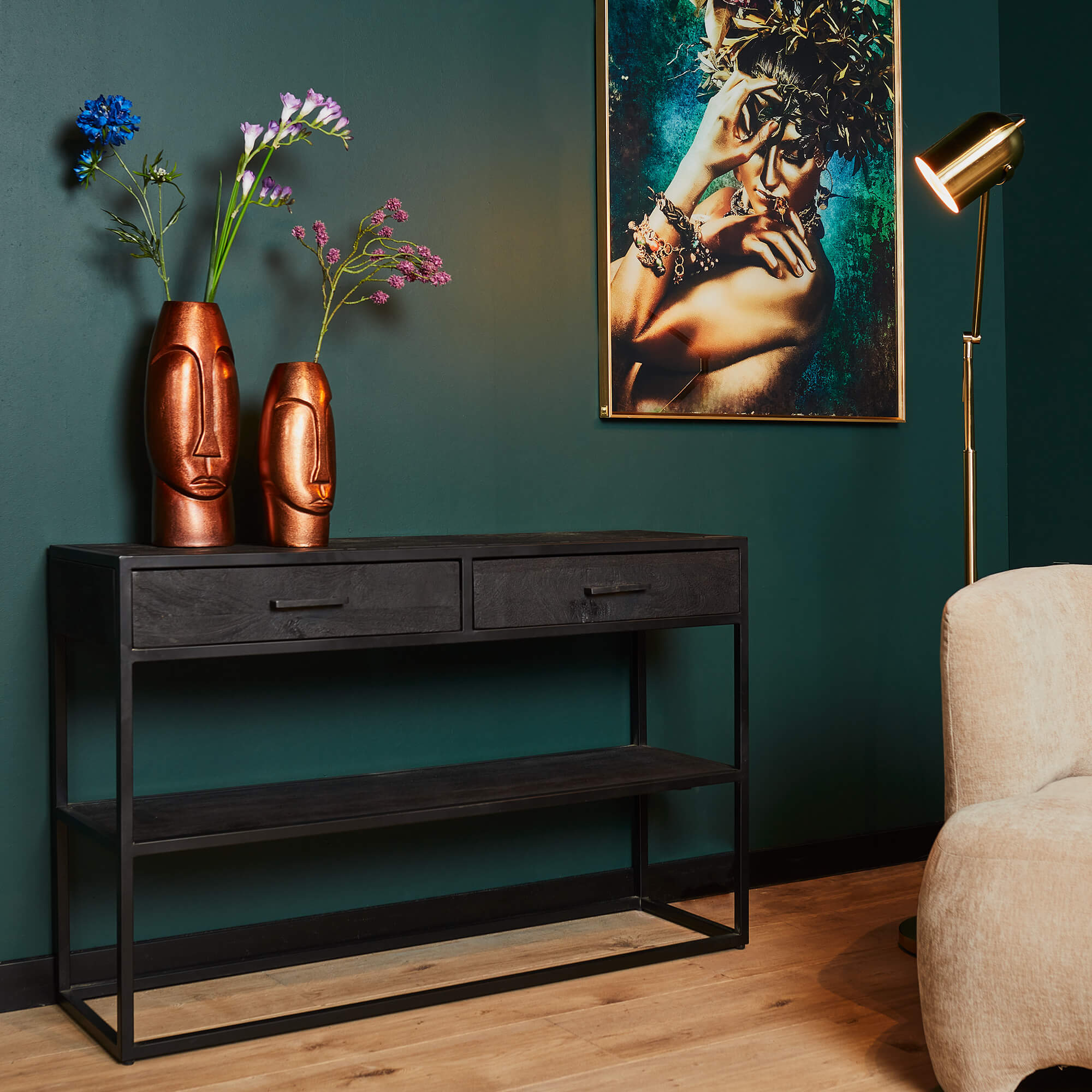 Starfurn - Sidetable New York - Zwart - 35x120x76 cm