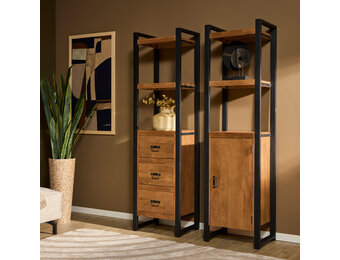 Starfurn - Boekenkast Boaz - Bruin - 40x55x200 cm