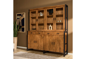 Starfurn - Vitrinekast Boaz - Bruin - 45x200x220 cm