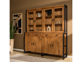 Starfurn - Vitrinekast Boaz - Bruin - 45x200x220 cm