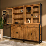 Starfurn - Vitrinekast Boaz - Bruin - 45x200x220 cm