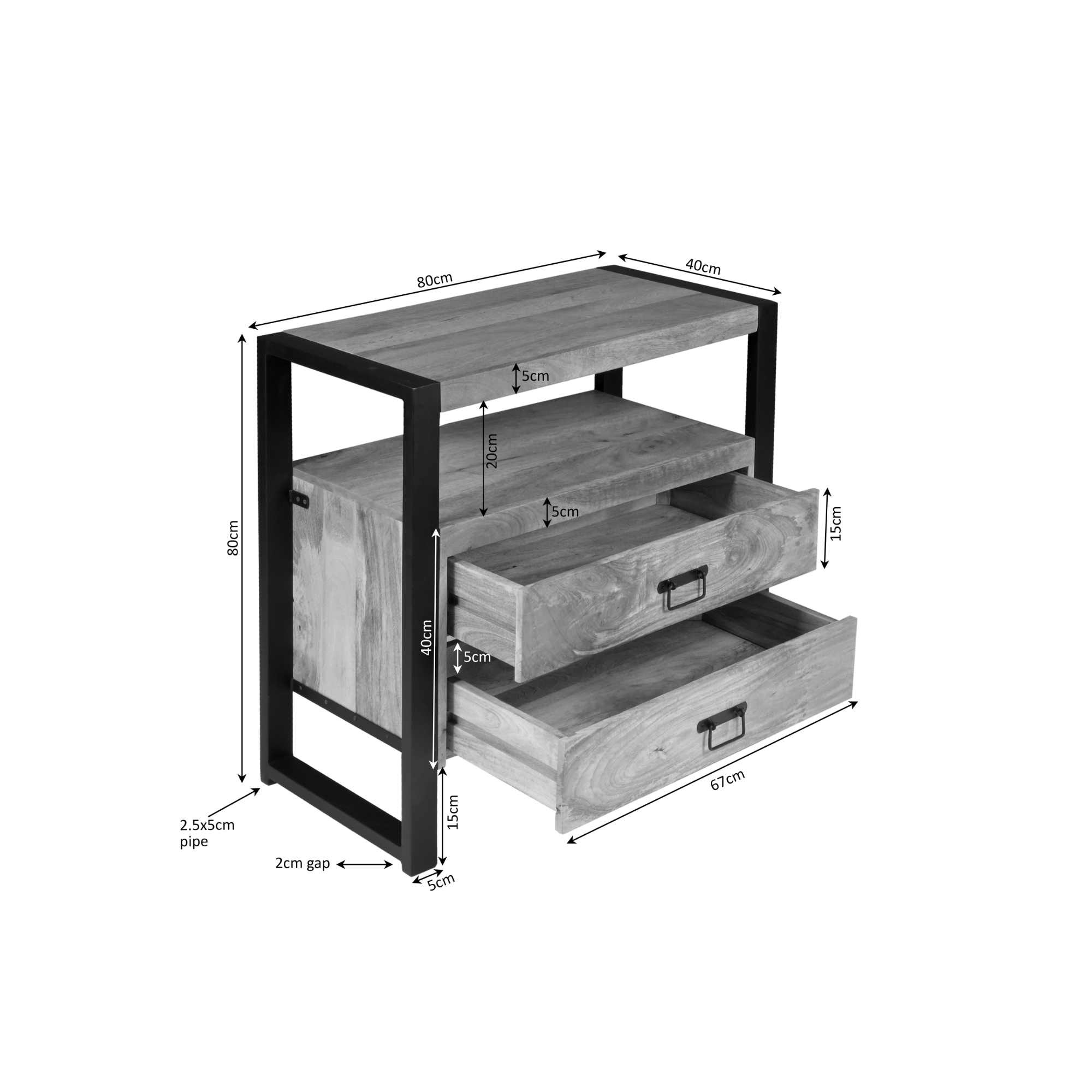 Starfurn - Ladenkast Boaz - Bruin - 40x80x80 cm