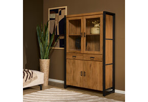 Starfurn - Vitrinekast Boaz - Bruin - 45x115x180 cm