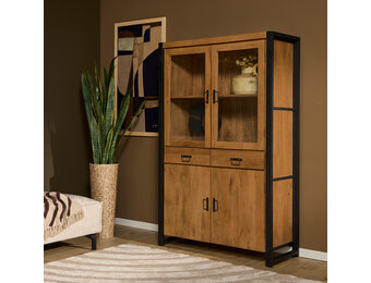 Starfurn - Vitrinekast Boaz - Bruin - 45x115x180 cm