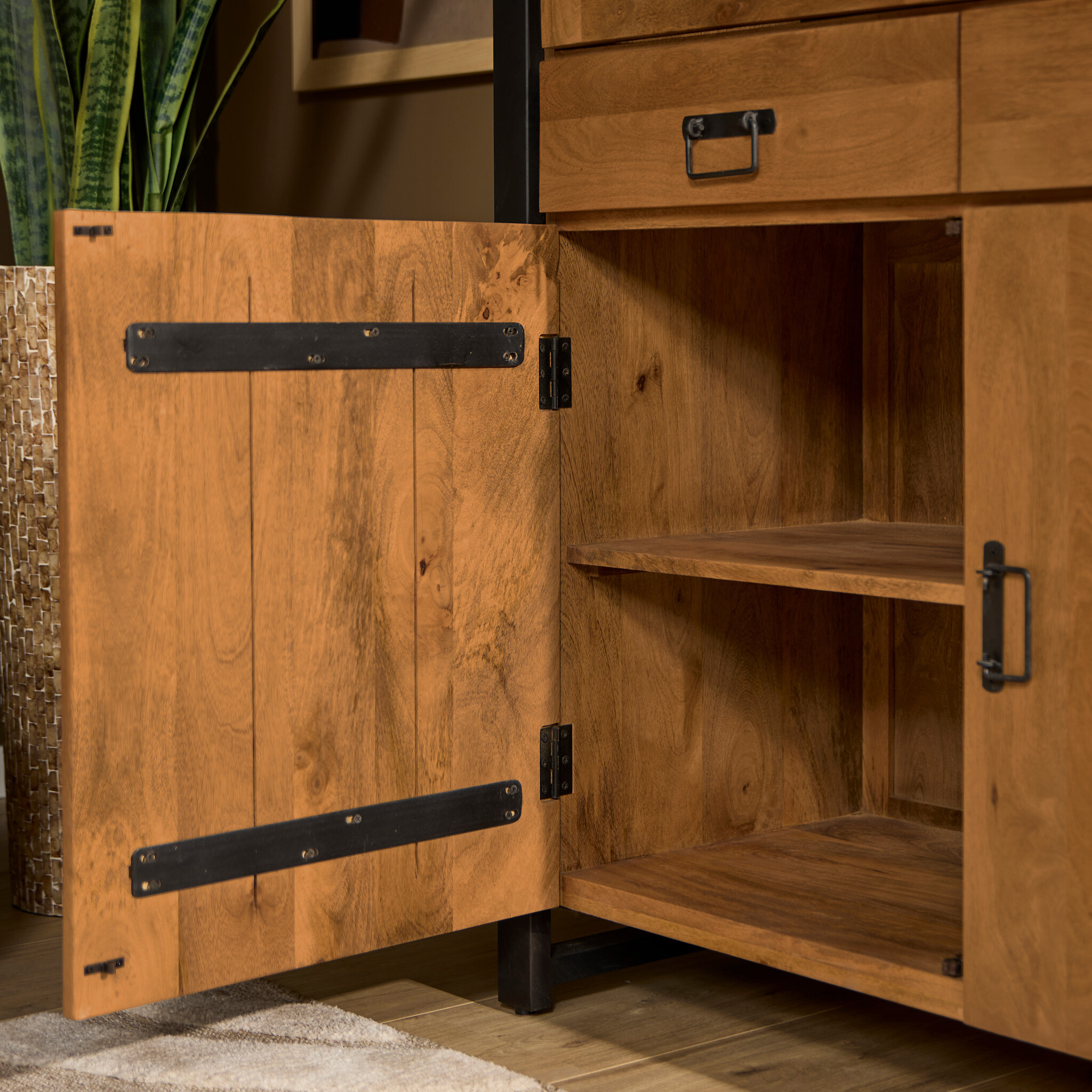 Starfurn - Vitrinekast Boaz - Bruin - 45x115x180 cm