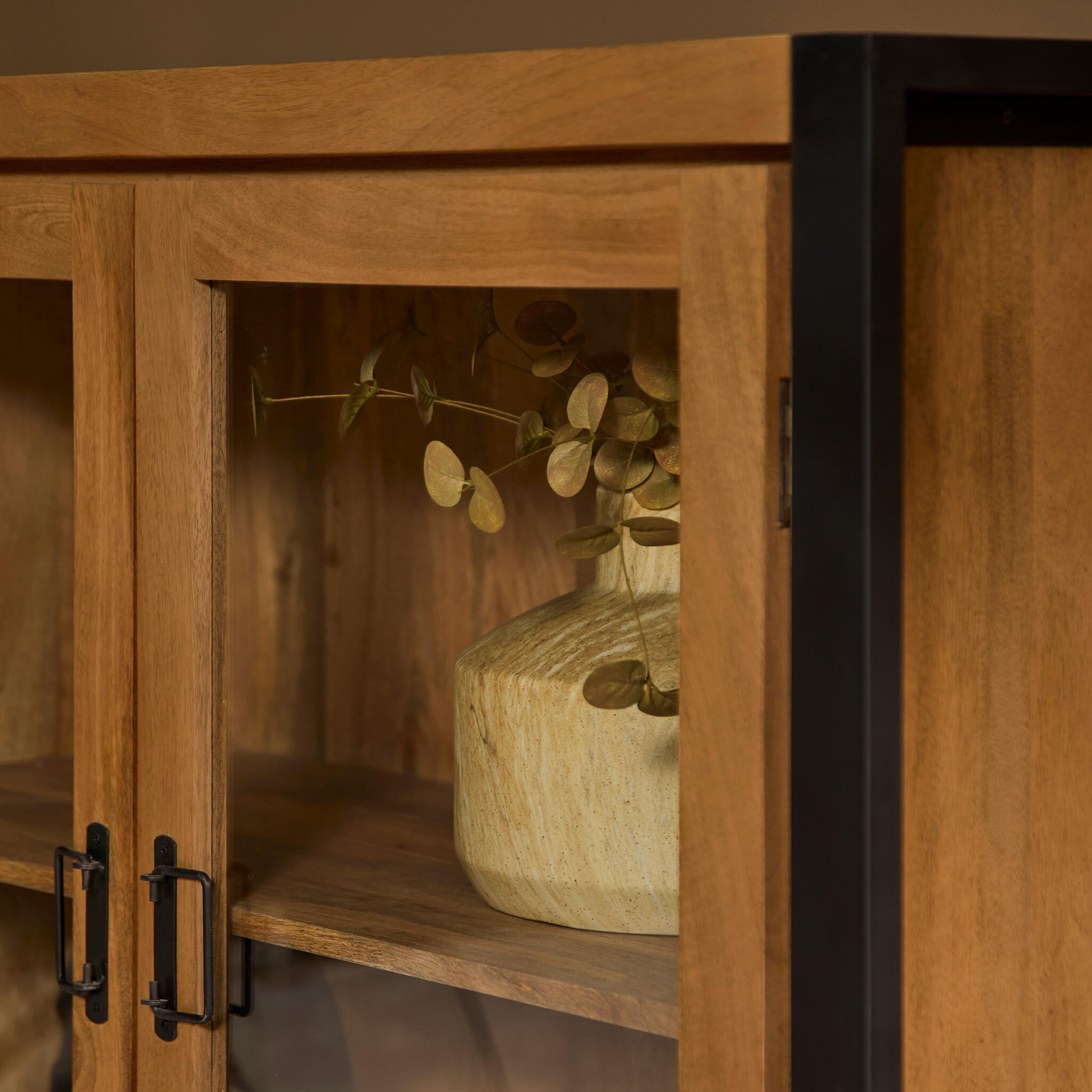 Starfurn - Vitrinekast Boaz - Bruin - 45x115x180 cm