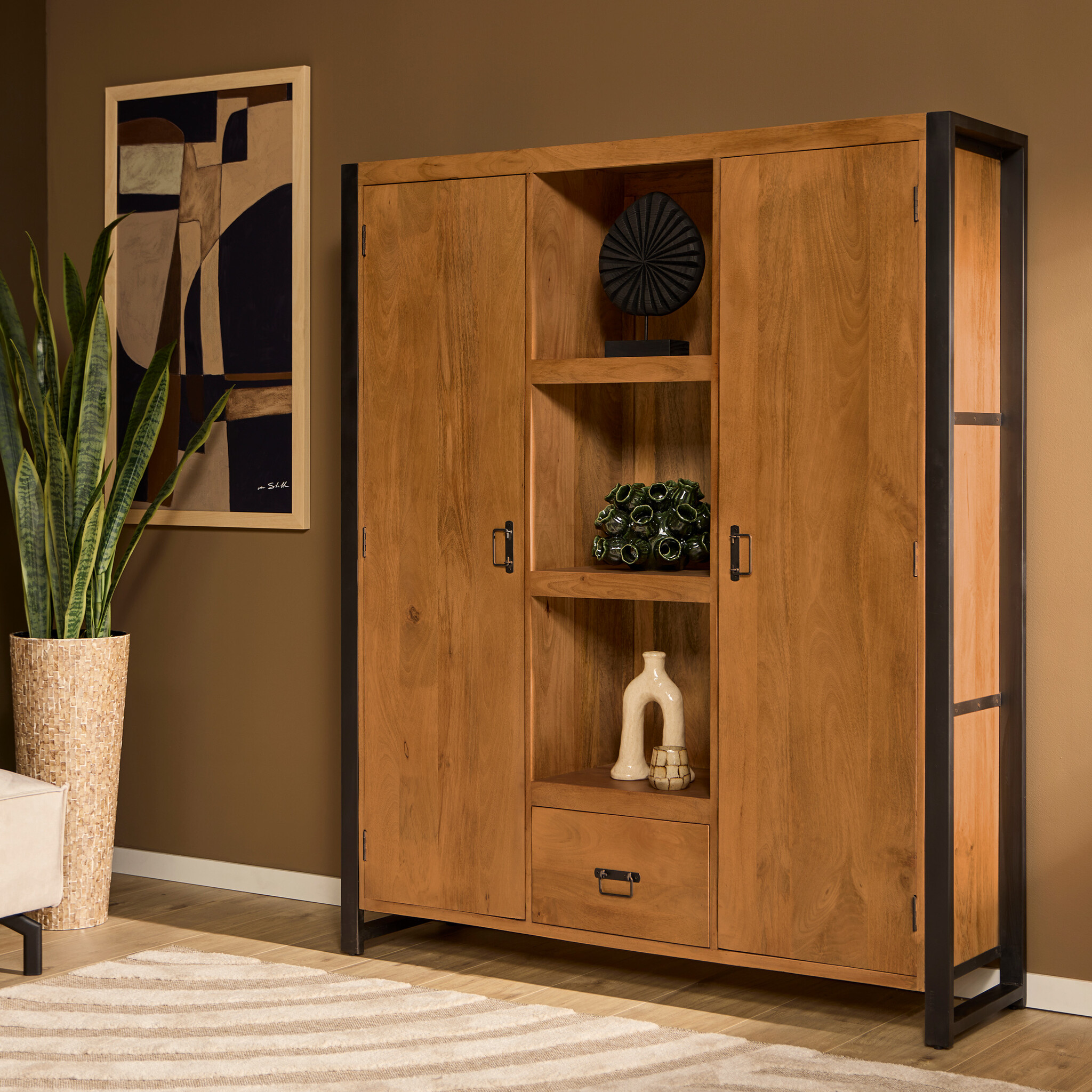 Starfurn - Boekenkast Boaz - Bruin - 40x150x180 cm