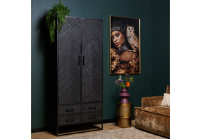 Starfurn - Kabinet New York - Zwart - 45x90x200 cm