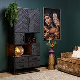 Starfurn - Vakkenkast New York - Zwart - 45x90x200 cm