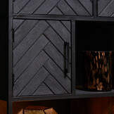 Starfurn - Vakkenkast New York - Zwart - 45x90x200 cm