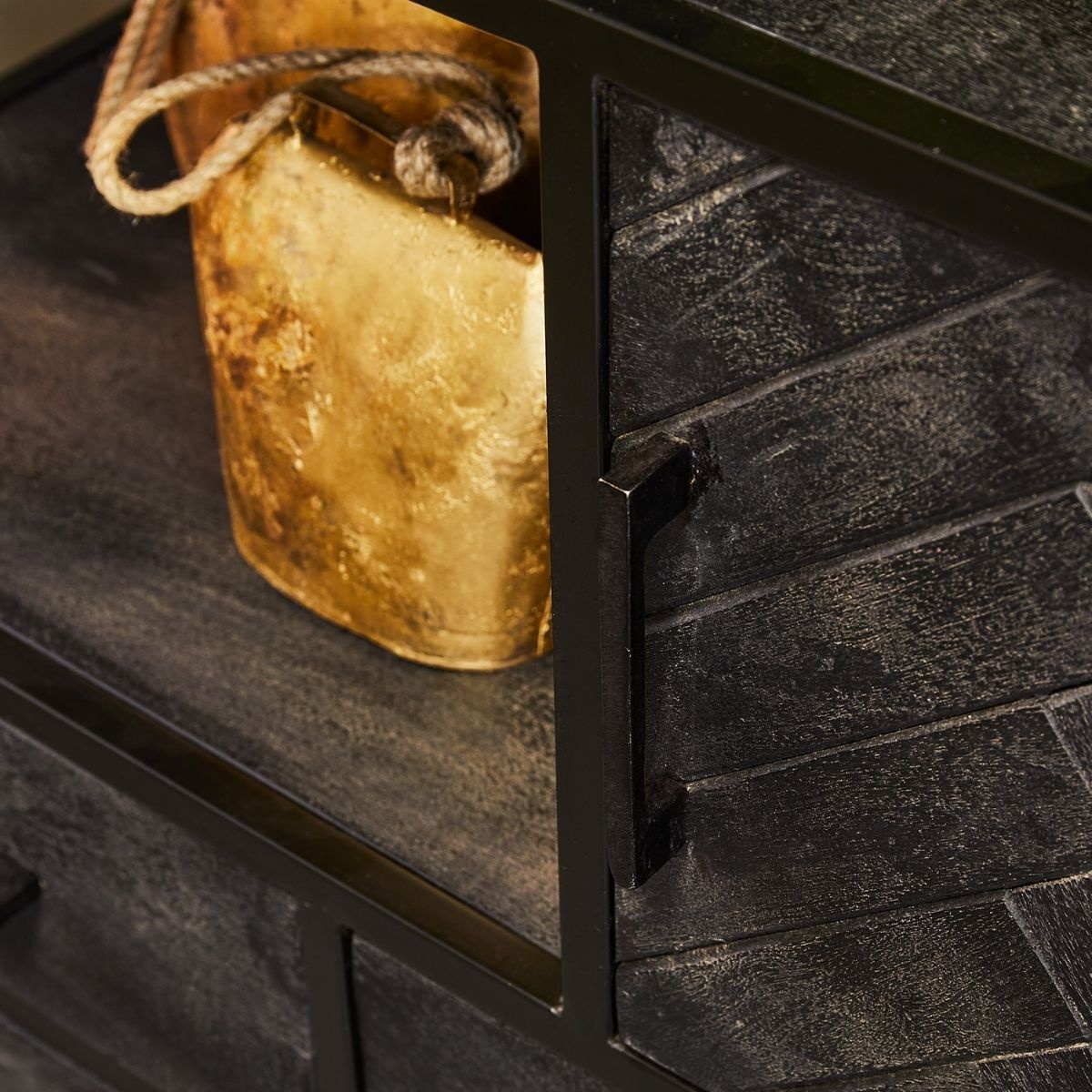 Starfurn - Vakkenkast New York - Zwart - 45x90x200 cm