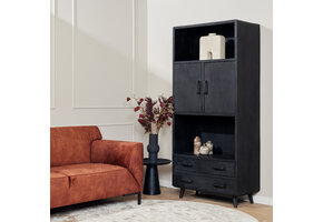 Starfurn - Boekenkast Omaha - Zwart - 45x90x90 cm