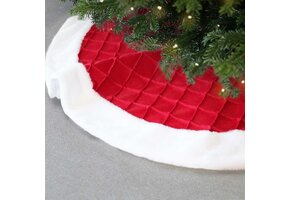 Unique Living - Kerstboomrok Clover - 90x90cm - Rood