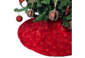 Unique Living - Kerstboomrok Amara - 120x120cm - Rood
