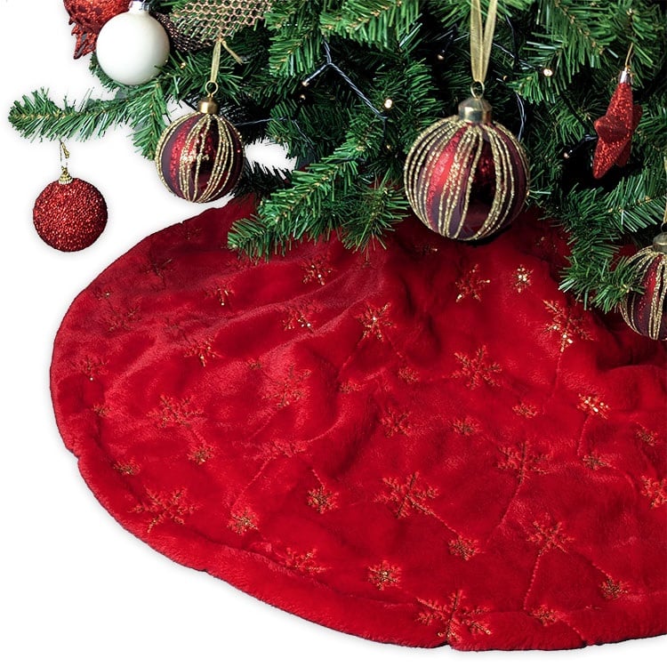 Unique Living - Kerstboomrok Amara - 120x120cm - Rood